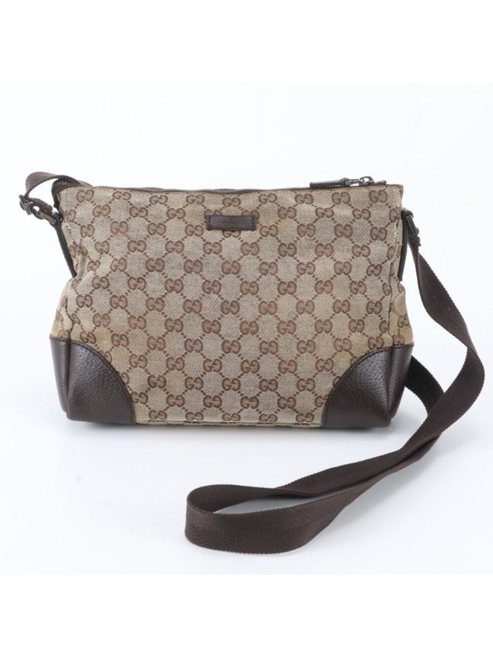 Gucci GG Canvas Leather Shoulder Bag Crossbody Messenger Business